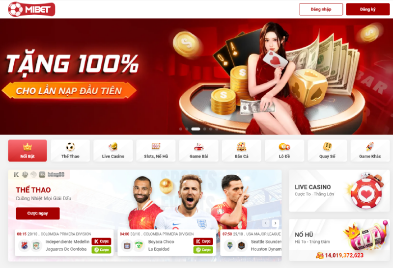 Mibet tặng 100% tiền cho lần nạp đầu tiên.